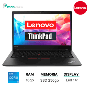 Notebook Lenovo T480, Core i5-8350U, 16gb ram, Ssd 256gb, Web, Led 14", Windows 11 pro, Ricondizionato Grado A