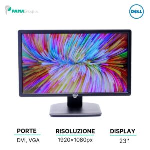 Monitor Dell E2313HF, 23" WideScreen LED-Backlit, Flat LCD, Full HD 1920x1080, VGA DVI USB, Ricondizionato Grado A