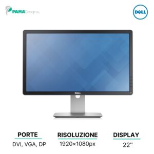 Monitor Dell P2214HB, 22" Full-HD LED Black, 1920x1080, 16:9 HD 1080p, VGA DVI D, Ricondizionato Grado A