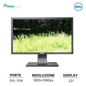 Monitor Dell P2311HB, 23" WideScreen LED-Backlit, Flat LCD, Full HD 1920x1080, VGA DVI USB, Ricondizionato Grado A