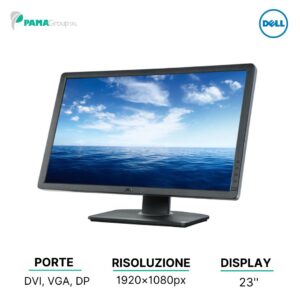 Monitor Dell U2312HMT, LED IPS 23", 16:9 VGA, DisplayPort, USB, DVI, 1920x1080 Full HD, Ricondizionato Grado A