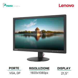 Monitor Lenovo 21,5",ThinkVision T2224d, FHD 250:1,  Ricondizionato Grado A