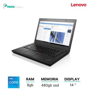 Notebook Lenovo T460, Core i5 6300U 2.40 ghz, ram 8GB, 240 ssd, display Led 14", webcam, Win11, Ricondizionato Grado B