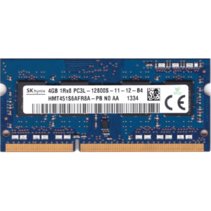 Memoria Ram so-ddr3, 4GB PC3L,  HMT451S6AFR8A-PB, Hynix, 12800 DDR3-1600MHz,1.35V Low Voltage Single Rank Memory, Ricondizionato Grado A