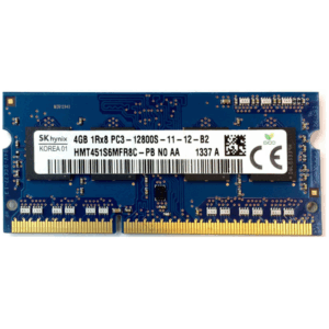 Memoria Ram so-ddr3,4GB Hynix PC3LHMT451S6MFR8C-PB, 12800 DDR3-1600MHz,1.35V Low Voltage Single Rank Memory, Ricondizionato Grado A