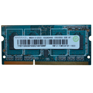 Memoria Ram so-ddr3, 2GB Ramaxel, RMT3170MK58F8F1600, 204 Pin SO-DIMM PC3L,12800S, Ricondizionato Grado A