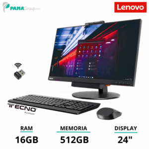 Postazione Completa, All in One ThinkCentre TIO24 Gen3 24", Core i7 6700T 2.80Ghz, ram 16gb, ssd 512gb, Win 11 Pro, Tastiera con mouse Wireless e Chiavetta Wifi.