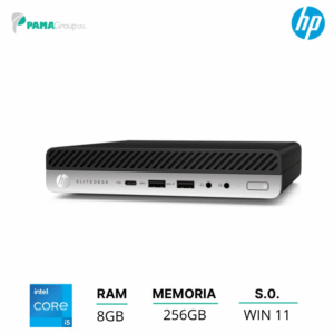 Pc Hp 800 G4 DM mini, Core i5 8500T 2,10 Ghz, ram 8GB, 256gb ssd, Win 11 pro, Ricondizionato grado A