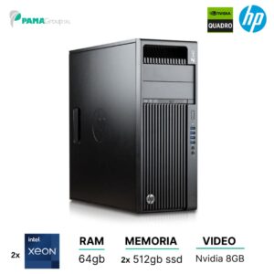 Workstation Hp Z640, 2x E5 2620 V3, ram 64gb, 2x ssd 512gb, Nvidia Quadro P4000 8gb ddr5, Ricondizionato, Grado A