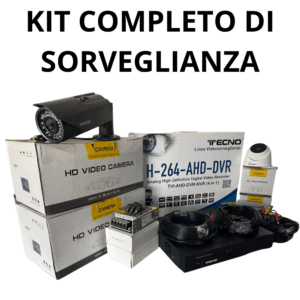 Sistema DVR 4 Canali | 2 Telecamere da Esterno + 2 da Interno | Cavi e Alimentatore Inclusi – Soluzione Completa per la Sicurezza