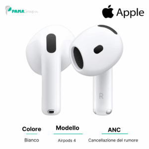Apple 2024 AirPods 4 con custodia di ricarica USB-C wireless, (con ANC) con cancellazione attiva del rumore, Ricondizionato Grado A