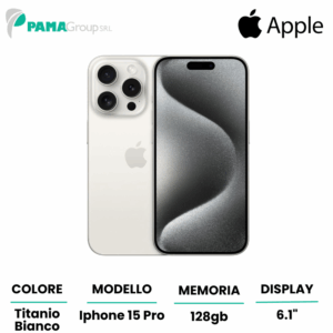 Apple iPhone 15 pro 128gb Titanio Bianco, Ricondizionato Grado A