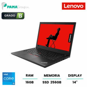 Notebook Lenovo T480, Core i5-8350U, 16gb ram, Ssd 256gb, Web, Led 14", Windows 11 pro, Ricondizionato Grado B