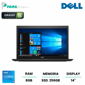 Dell 7480 notebook, Core-i5 6200U 2,30 ghz, ram 8gb, 256GB ssd Nvme, display Led 14", webcam, win 11, Ricondizionato Grado B