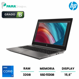 Workstation HP ZBook 15 G6, Intel Core i7 9850H, 32 Gb Ram, 512 Gb Ssd, 15,6", Nvidia quadro T2000,  Ricondizionato Grado B