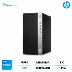 Pc Tower Hp 800 G4, Core i5-8500, Ram 8gb, Disco 240gb Ssd, Dvd, Win 11 Pro, Ricondizionato Grado A