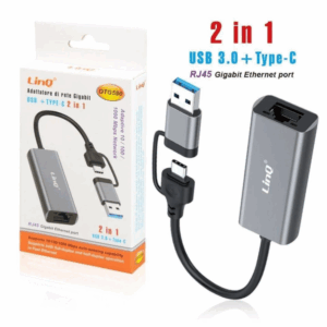 Adattatore Di Rete Gigabt Ethernet Rj45 2in1 Usb 3.0 + Type-C Otg590 linq