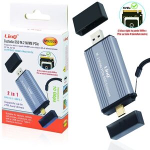 Custodia SSD M.2 NVME Pcie M2 Disco Rigido Alluminio 2in1 Type-C Usb Ms2532 linq