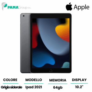 Apple 2021 iPad 10.2 Pollici, Wi-Fi, 64GB - Grigio Siderale, Ricondizionato Grado A