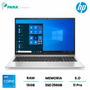Notebook Hp 850 G8, Core i5-1145G7 2.60Ghz, ram 16GB, 256GB ssd, webcam, display LED 15.6" Full HD, win 11 pro, Ricondizionato Grado A
