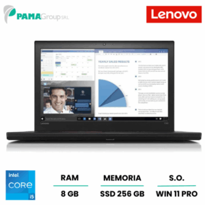 Lenovo T560 notebook, Core i5 6300U 2.40 ghz, ram 8gb, 256 ssd, display Led 15.6", webcam, windows 11, Ricondizionato Grado A