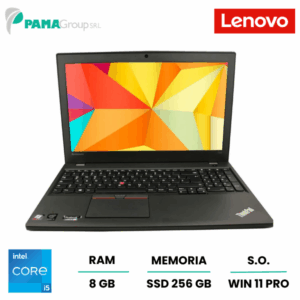 Lenovo T570 notebook, Core i5 7300U 3.60 ghz, ram 8GB, 256 ssd, diisplay Led 15.6", senza webcam, Win 11, Ricondizionato Grado A