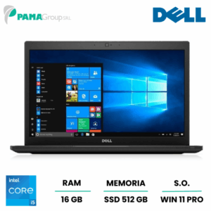 Dell 7480 notebook, Core-i5 7300U 2.60 ghz, ram 16gb, 512GB ssd, display Led 14", webcam, windows 11, Ricondizionato Grado A