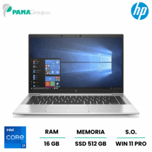 Notebook Hp 840 G7, Core i7-10610U 1.80 ghz, ram 16GB, 512GB ssd, webcam, display Led 14", win 11 pro, Ricondizionato Grado A