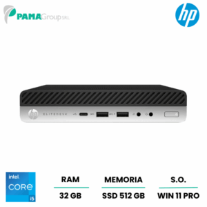 HP 800 G3, mini pc, Core i5 6400T 2.50 ghz, ram 32gb,512gb ssd, Win 11 pro, Ricondizionato Grado A